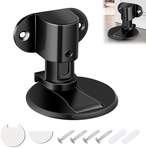 Magnetic Door Stopper, Adjustable Floor Door Catch Invisiable Floor Magnet Door Stoppers with Conceal Screws Mounted Shock Absorbing for Bedroom Office Bathroom