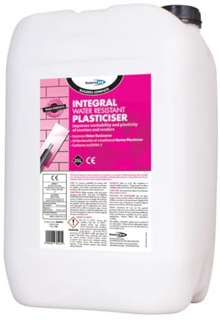 Bond It Integral Water Resistant Plasticiser – Pink, 25L | Premium Mortar & Render Additive | Waterproofing Plasticiser for Cement – Render – Screeds & Masonry | Improves Plasticity & Water Resistance