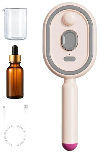 Brosse à Cheveux avec Intégré Peigne À Vibration Avec Fonction Brumisation | Avec Peigne De Massage Électrique À Coussin D'Air Et Lumière Rouge Pour Femmes Et Filles, Spa Maison, Démêlage, Brillan