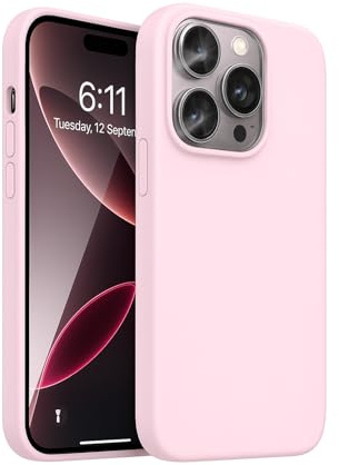 Etuano für iPhone 15 Pro Hülle Silikon – Dünne Schutzhülle & Handyhülle iPhone 15 Pro Case Slim, Stoßfest & Kratzfest, Slim Cover, Rosa