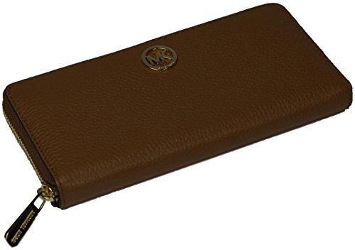 Michael Kors Portefeuille pour femme - Marron avec petit logo doré, marron