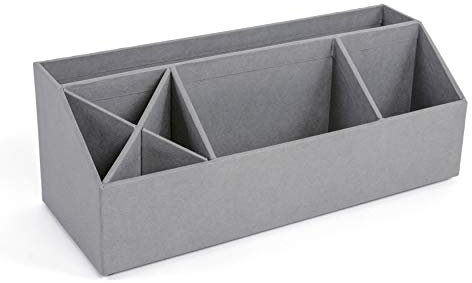 Bigso Box of Sweden Elisa Schreibtisch-Organizer, Recycelte Faserplatte, GRAU, 4.9 x 13 x 4.9 in
