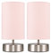MiniSun | Modern Chrome Touch Table Lamps with Pink Light Shades | Table Lamps, Home Décor & Improvement Essential | Set of 2