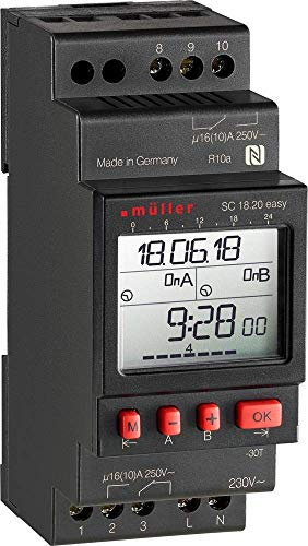 Müller SC 18.20 Easy 12V ACDC Hutschienen-Zeitschaltuhr digital 12 V/DC, 12 V/AC 4000W