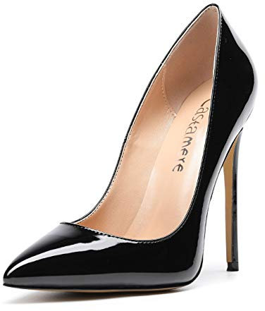 Castamere Scarpe col Tacco Donna Punta Appuntito Tacco a Spillo 12CM Pelle Verniciata Nero Scarpe EU 40.5
