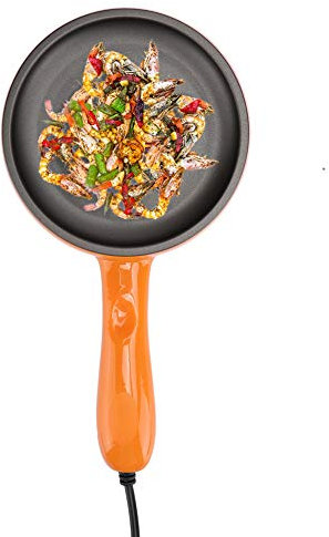 Orange Poêle Multifonction Mini électrique Antiadhésive Poêle à Frire Oeufs Chaudière Vapeur pour Petit-Déjeuner UE Plug 220 V