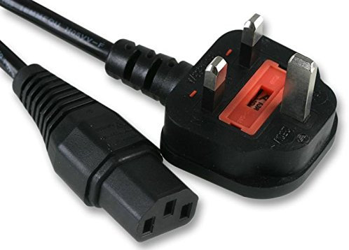 Pro Elec PE01062 1 m UK Plug to IEC C13 Socket mains Lead, Black