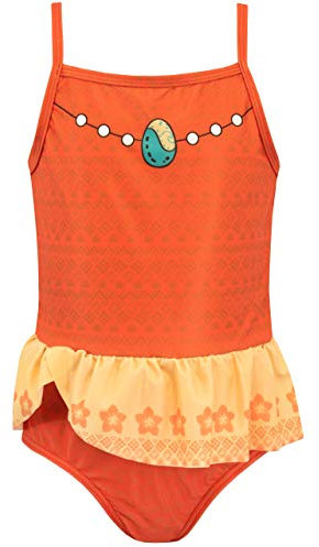Disney - Maillot de Bain - Vaiana - Fille - Moana - Orange - 4-5 Ans