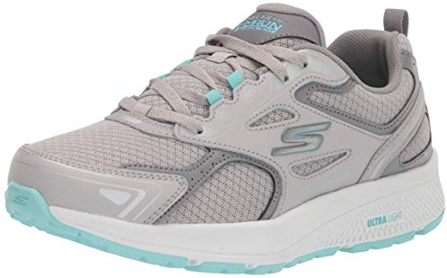 Skechers - Womens GOrun Consistent Shoes, Size: 9.5 W US, Color: Gray/Turquoise