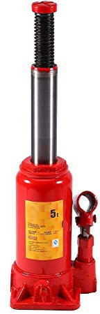 Martinetto idraulico rosso, 5 tonnellate, martinetto spesso, piastra in acciaio, utilizzato per cric roulotte, camion, transp