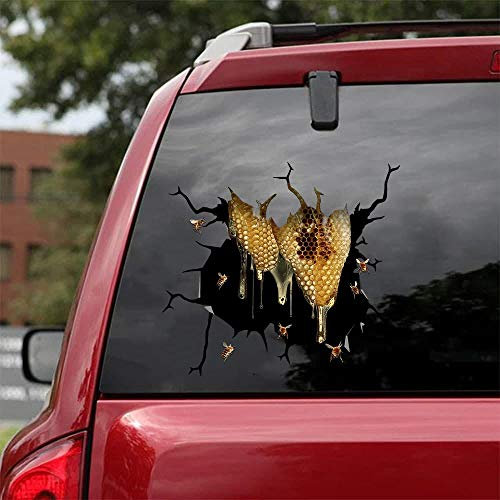 Ocean Gift Bienen Auto-Aufkleber, Wandaufkleber, 2 Stück, realistische Autoaufkleber, Design Serie 12, Größe 25,4 x 25,4 cm