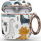 wenew Case Cover kompatibel mit Apple Airpods 2 & 1, Hard Case Cover mit süßen Mustern und Schlüsselanhänger für Mädchen, Kinder, Frauen, Männer （Dinosaurier）