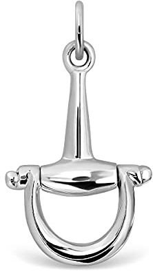 W | S WITHLOVE SILVER 925 Sterling Silber Steigbügel Trense Reiter Anhänger Equestrian Schmuck Damen