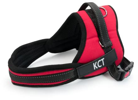 KCT No Pull Dog Harness Extra Large (XL) Red - Soft Padded Adjustable Vest Easy Control