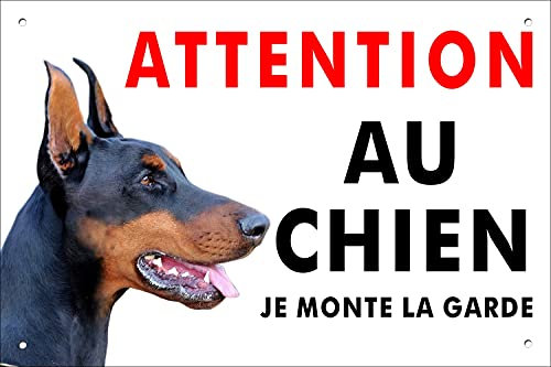 Pubblimania DOBERMANN Cartello Attenti al Cane in Alluminio spessore 3mm (Cm 20x30)