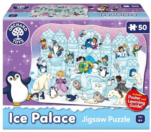 Orchard Toys Ice Palace Jigsaw Puzzle, 50-Piece Puzzle, Include Poster and Educational Learning, Perfect For Ages 4+, Develops Hand-Eye Coordination