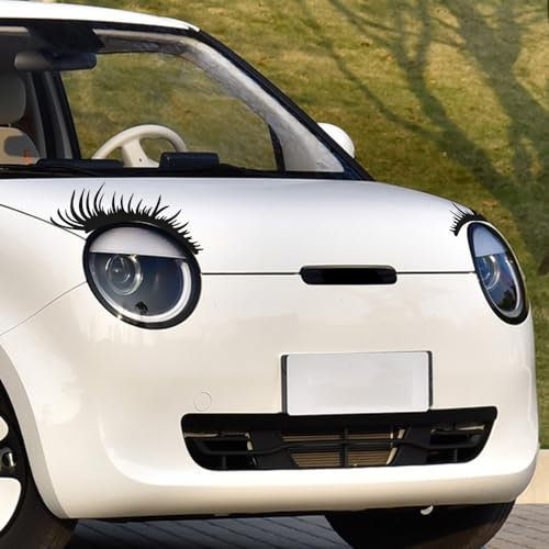 Dreothy 2 Pair Auto Licht Wimpern Aufkleber Fenster Aufkleber Vinyl Aufkleber Fake Eyelash Aufkleber Aufkleber für Auto Karosserie SUV LKW Abziehbilder Motorrad Aufkleber
