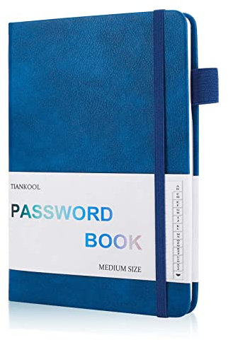 Passwortbuch mit alphabetischen Registerkarten, Hardcover, Passwortaufbewahrung für Internet- und Computeranmeldung, Aufzeichnung von Adressen, Benutzernamen, Passwörtern, Passwort-Organizer,