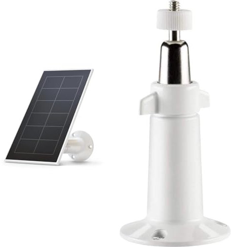 Arlo Panneau Solaire, Blanc, Compatible Uniquement Avec Arlo Essential 1 et Essential 1 XL & Bras De Fixation, Intérieur/Extérieur, Blanc, Comptabile Avec Arlo Go, Go 2, Essential (+XL)