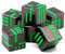 Metall W6 Würfel, Würfelset 16mm D6 Dice, ZHOORQI Spielwürfel Neu Gestaltete Konzept Würfel für MTG, DND, Pathfinder(D6-Gun Green)