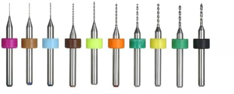 HUIOP Lot de 10 forets en carbure de tungstène pour circuit imprimé 0,3 mm + 0,4 mm + 0,5 mm + 0,6 mm + 0,7 mm + 0,8 mm + 0,9 mm + 1,0 mm + 1,1 mm + 1,2 mm