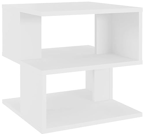 vidaXL Side Table Indoor Furniture Couch Table Living Room Furniture Coffee Sofa Table Bedroom Storage Space Desk White Engineered Wood