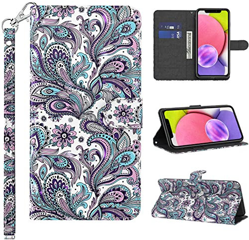 BOLELAW Handyhülle Huawei Y6 2018 für Huawei Y6 2018 Hülle Leder [Kartenfächern] [Magnetisch] Leder Schutzhülle Huawei Y6 2018 Hülle Flip Case Cover (Pfauenblume)