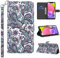 BOLELAW Handyhülle Huawei Y6 2018 für Huawei Y6 2018 Hülle Leder [Kartenfächern] [Magnetisch] Leder Schutzhülle Huawei Y6 2018 Hülle Flip Case Cover (Pfauenblume)