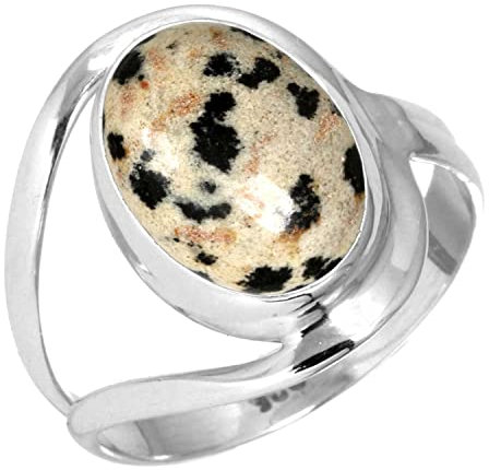 Jeweloporium Mehrfarbig Real Dalmatiner 925 Silber Ringe für Frauen Edelstein viktorianisch Silber Ringe Größe 56(17.8) Weihnachten - Geschenk Handgefertigt Schmuck