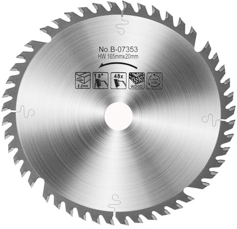 6-1/2 48T Carbide Tipped Blade for Makita Track Saw Blade,B-07353 Blade for Makita SP6000J Plunge Circular Saw, 6 1/2 Blade Replacement for Makita, Wen, Dewalt Saw Blade 2 Year Warranty