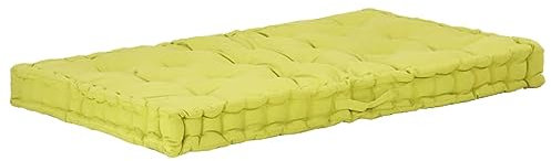 Homgoday Paletten- und Bodenkissen aus Baumwolle, 120 x 80 x 10 cm, Grün, Gartenkissen, Sitzkissen, Gartenbank