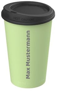 elastoREuse – personalisierter Kaffeebecher to go 250ml wiederverwendbar für Heißgetränke – Coffee to go Becher nachhaltig & spülmaschinenfest – Mehrwegbecher (Geselliges Grün)