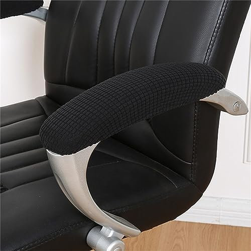 Highdi 1 Paar Bürostuhl arm Armlehne Abdeckungen, Wasserdicht Abnehmbare Elastische Armlehnen für Bürostühle 2er Armlehnenbezüge für Stühle, für Zuhause, Büro und Gaming Stuhl (Schwarz)
