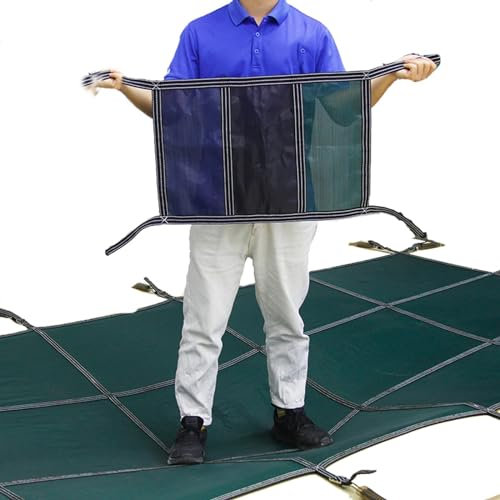 16 20 23 29 33 Ft Winter Pool Covers for Inground Pools, Weather Resistant Heavy Duty Outdoor Swimming Pools Safety Cover With Hardware, Fallen Leaves Netting ( Color : Green , Size : 2.2x4.5m(7.2ftx1