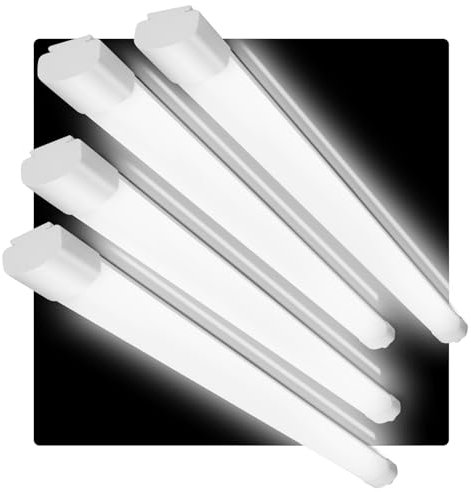 4 Stück Feuchtraumleuchte LED 90CM, 30W 3300LM LED Röhre, IP65 Wasserfest Feuchtraumlampe, Deckenleuchte LED Röhre Als Bürodeckenleuchte, Wannenleuchte, LED Kellerleuchte, Garagenlampe, 4000K