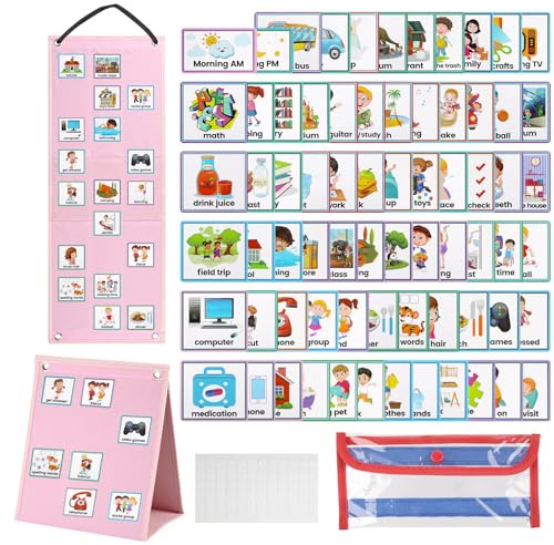 Visual Timetable for Autistic Children, 70 Pecs Cards, Now And Next Board，Daily Routine Chart for Children, Visual Cards for Autistic Children, for School Kids To Support Communication, ADHD,ASD