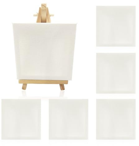 Lot de 6 mini toile, 1 mini chevalet, toile de peinture, cadre en toile, tableau à peindre, adapté pour la création d'art