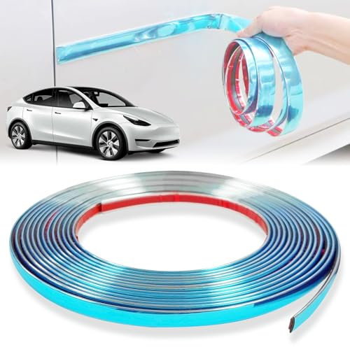MeYuxg Chrom Zierleiste Selbstklebend 6mm*12M,Zierstreifen Auto, Universal Chromzierleiste Selbstklebend, Autoaufkleber Tuningfür Auto Karosserie Fenster Außen Dekoration(6mm,12M)