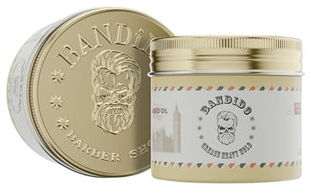 Bandido Grease Heavy Hold Pomade 125 ml – Haarwachs Herren mit Extra Starkem Halt und Glänzendem Finish, Cera für Männer, Barbershop Duft, Modellierende Cera für Alle Haartypen