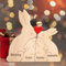 Personalisiertes Holzkunstpuzzle der Kaninchen Familie mit 1-8 Namen, benutzerdefinierte Familienname Skulptur Jigsaw, Tier Dekorativ Ornament Ideen für Geburtstag Weihnachten Jubiläum Muttervatertag