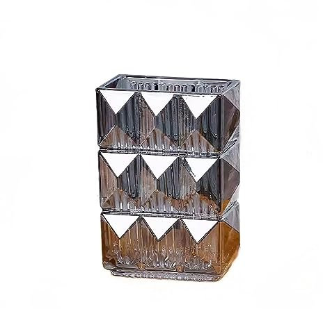 Aimeryup Vase rectangulaire en verre pour salle de réception Arrangement floral transparent Hydroponique Salon Inn (taille : 20 x 13 cm, couleur : C)