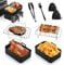 Air Fryer Accessories Essentials 8pcs for Ninja Foodi AF500UK AF400UK Tower T17088 7.6L-9.5L Dual Zone Air Fryer - Including Reusable Silicone Airfryer Liner Grill Cookbook Gloves for Home Cooking