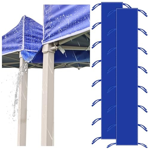 VirgoCCY Regenrinne für Zelte, 3 m, PVC-Vinyl-Baldachin, Überdachung, Zelt-Drainagezubehör, Regenrinne für hohen Gipfel Rahmen-Stil, Baldachin, Schuppen, Blau, 2 Stück