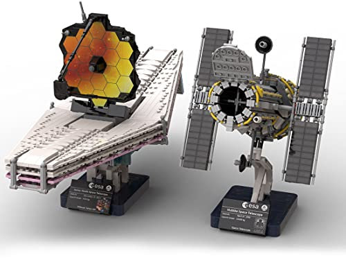 Metalakaer Hubble und WEBB Weltraum Teleskop Bauklötze Kit, Weltraum Baukasten Sets, Science-Fiction Modell Baukästen für Erwachsene - 3129 Teile