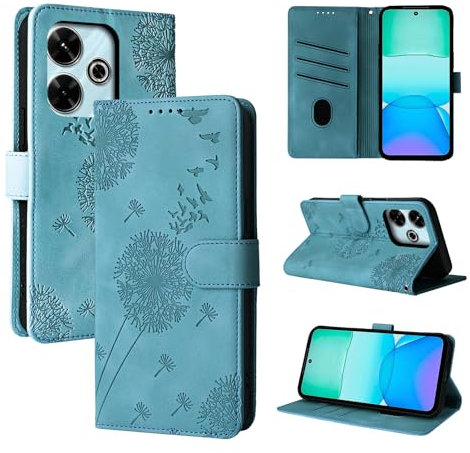 Rostsant Handyhülle für Xiaomi Redmi 13 - PU Leder Flip Case Brieftasche Tasche mit Magnetverschluss - Blau