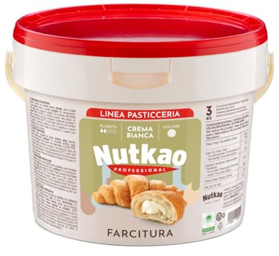 Linea Professional Nutkao Crema Spalmabile Secchiello da 3 Kg Per Farcitura (Crema Bianca)