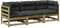 HETFTJN Couch Klein Balkonmöbel Gartensofa Gartengarnitur - 3-TLG. Garten-Sofagarnitur mit Kissen Kiefernholz Imprägniert für Balkon Café Garten Terrasse