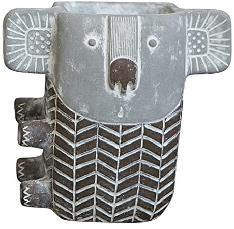 BITESHIS Jardinière Pots De Jardin Pots Uniques pour Plantes Créatif Rétro Koala Pot De Fleur Pot De Fleur en Ciment Jardinières Extérieures(18.5x8x18cm)