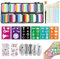 Schminken -Kit, 12 Split Cake Palette Gesichtsfarbe Make -up -Kit mit Schablonenbürstenaufklebern, Regenbogen ohne giftige Gesichtsfarbe Körperfarbe für Kinder Erwachsene, Halloween, Karneval ..