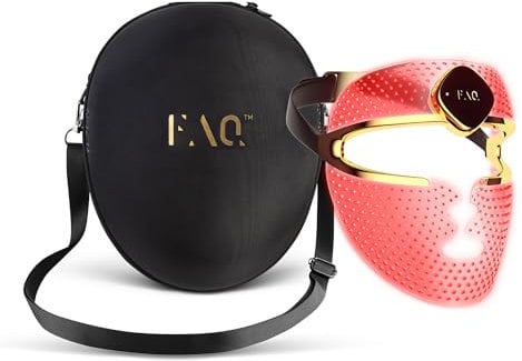 FAQ 202 Kabellose LED-Gesichtsmaske mit Reiseetui – Anti-Aging-Hautpflege mit 8 Lichteinstellungen – 600 Lichtpunkte zur Pickel-Behandlung & Gesichtspflege – Leicht, robust und reisefreundlich im Set